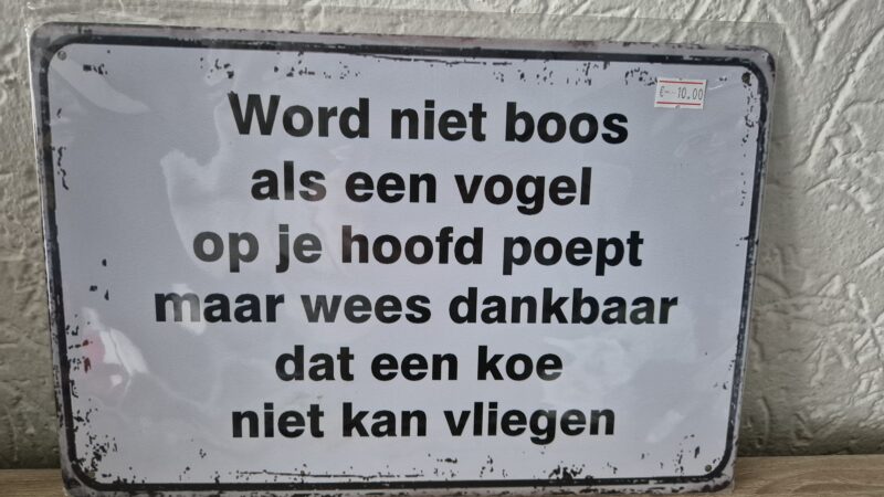 Word niet boos als een vogel op je hoofd poept