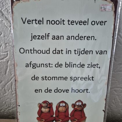 Vertel nooit teveel over jezelf aan anderen