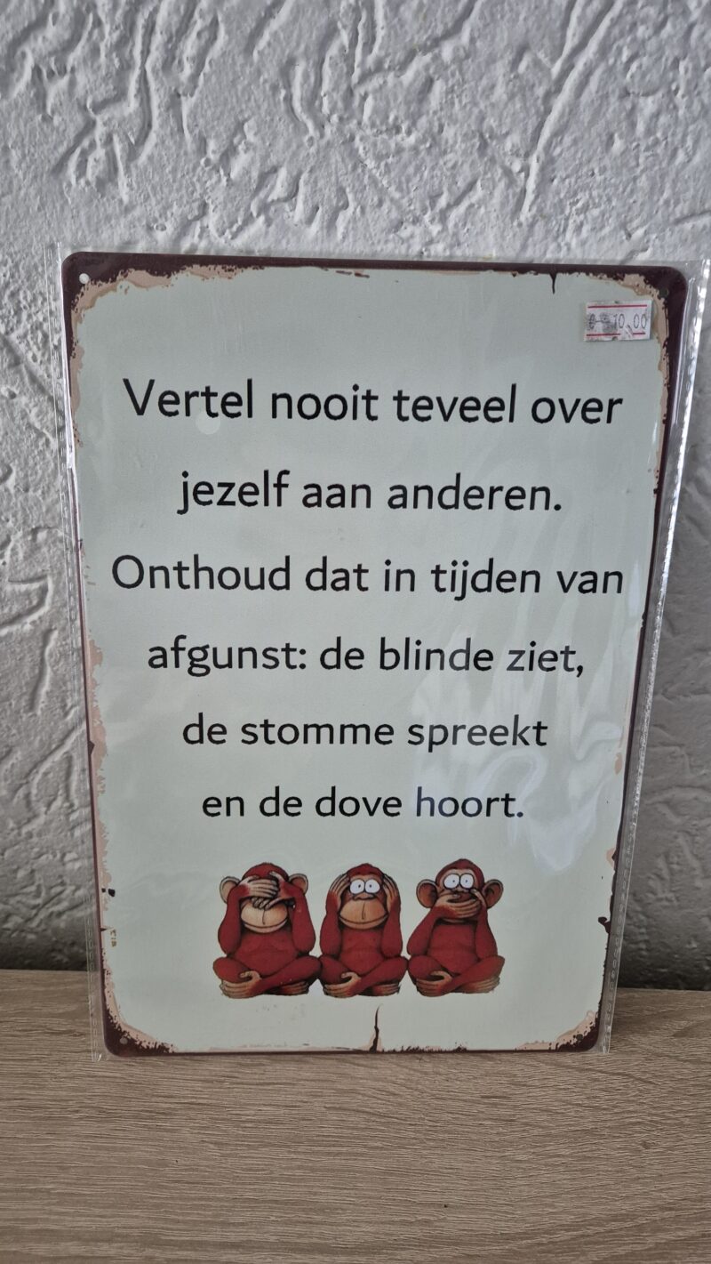 Vertel nooit teveel over jezelf aan anderen